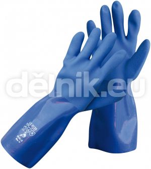 NIVALIS Pracovní rukavice celomáčené v modrém PVC
