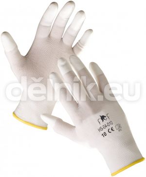LARK ECO HS-04-010 pracovní rukavice PE/PU prsty bílé