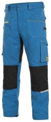 STRETCH montérkové kalhoty - světle modrá/černá