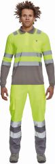 LEON HI-VIS polokošile s dlouhým rukávem žlutá/šedá