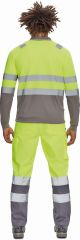 LEON HI-VIS polokošile s dlouhým rukávem žlutá/šedá