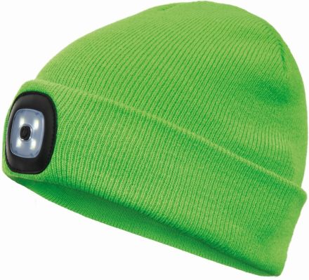 DEEL zimní čepice s LED lampou limetková