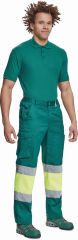 BILBAO HI-VIS kalhoty zelená/žlutá