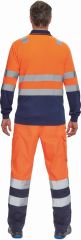 LEON HI-VIS polokošile s dlouhým rukávem oranžová/tmavě modrá