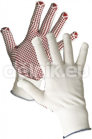 GANNET Pracovní rukavice nylonové s PVC terčíky