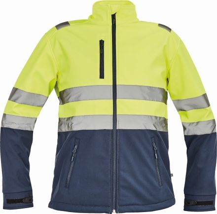 GRANADA HI-VIS softshellová bunda žlutá/tmavě modrá