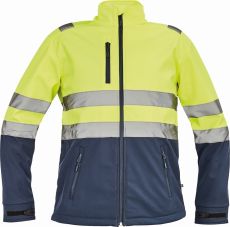 GRANADA HI-VIS softshellová bunda žlutá/tmavě modrá