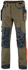 NAOS kalhoty pánské zeleno-zelené, HV oranžové doplňky
