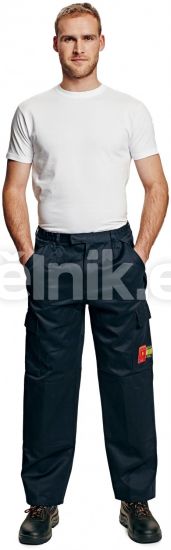 COEN pracovní ochranné kalhoty FR, AS do pasu modré