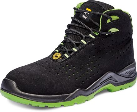 HALWILL S1P ESD kotníková bezpečnostní obuv - černá/zelená