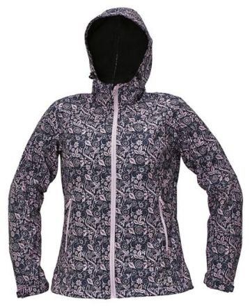 YOWIE PRINTED softshellová bunda tmavě modrá/fialová