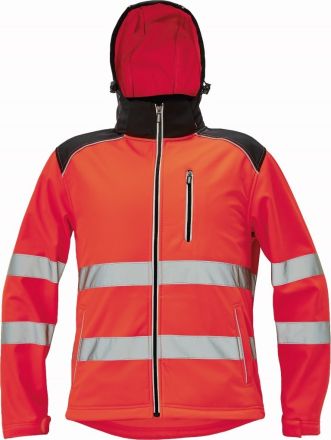 KNOXFIELD HI-VIS softshellová bunda červená