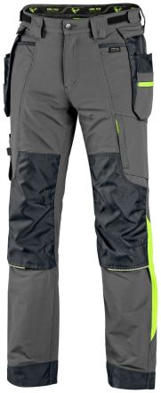 NAOS kalhoty pánské šedo-černé, HV žluté doplňky