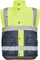 HELLIN HI-VIS zimní vesta žlutá/tmavě modrá