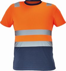 MONZON HI-VIS tričko oranžová/tmavě modrá