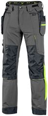 NAOS kalhoty pánské šedo-černé, HV žluté doplňky