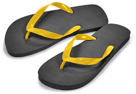 SHOWER SLIPPERS pantofle do sprchy - černá/žlutá