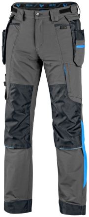 NAOS kalhoty pánské šedo-černé, HV modré doplňky