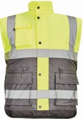 HELLIN HI-VIS zimní vesta žlutá/šedá