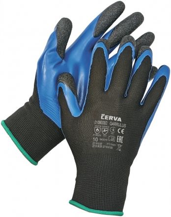 GARRULUS pracovní rukavice máčené v latexu