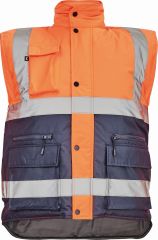HELLIN HI-VIS zimní vesta oranžová/tmavě modrá
