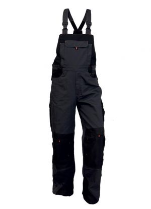 SIRIUS TRISTAN kalhoty s náprsenkou šedo-oranžové