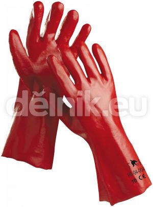 REDSTART ECO HS-04-004 pracovní rukavice celomáčené v PVC 35cm
