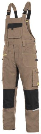 STRETCH montérkové kalhoty s laclem - béžová/černá