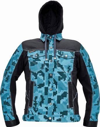 NEURUM CAMOUFLAGE bunda s kapucí petrolejová