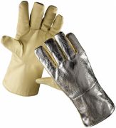 SCAUP/AL tepelně odolné pětiprsté rukavice Aramid/hliník