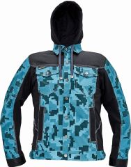 NEURUM CAMOUFLAGE bunda s kapucí petrolejová