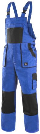 CXS LUXY ROBIN prodloužené monterkové kalhoty s laclem - modro-černé