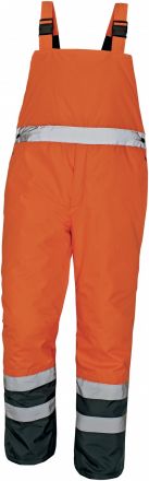 PADSTOW oranžové reflexní kalhoty s laclem