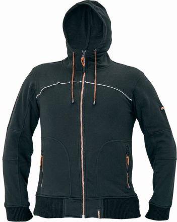 EMERTON mikina s kapucí černá/oranžová