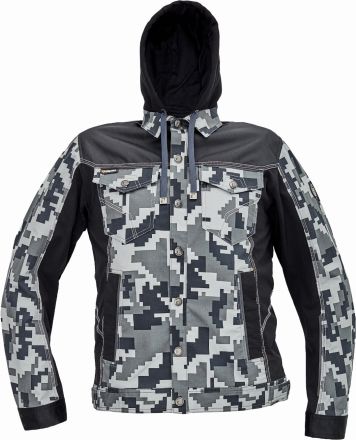 NEURUM CAMOUFLAGE bunda s kapucí antracit