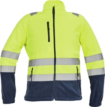 SEVILLA HI-VIS fleecová bunda žlutá/tmavě modrá