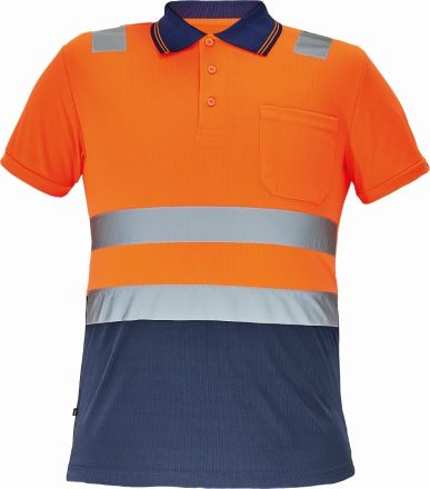 CADIZ HI-VIS polokošile oranžová/tmavě modrá