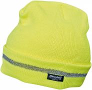 TURIA reflexní pletená čepice - žlutá