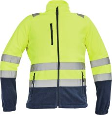 SEVILLA HI-VIS fleecová bunda žlutá/tmavě modrá
