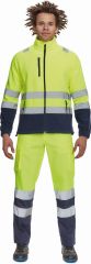 SEVILLA HI-VIS fleecová bunda žlutá/tmavě modrá