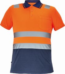 CADIZ HI-VIS polokošile oranžová/tmavě modrá