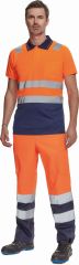 CADIZ HI-VIS polokošile oranžová/tmavě modrá