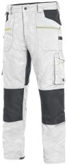 STRETCH montérkové kalhoty - bílo/šedé