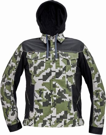 NEURUM CAMOUFLAGE bunda s kapucí tmavě olivová