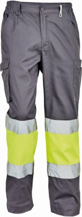 BILBAO HI-VIS kalhoty šedá/žlutá