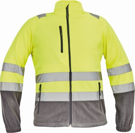 SEVILLA HI-VIS fleecová bunda žlutá/šedá