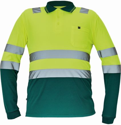 LEON HI-VIS polokošile s dlouhým rukávem žlutá/zelená