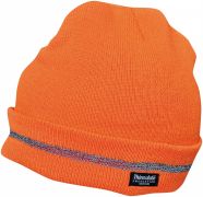 TURIA reflexní pletená čepice - oranžová