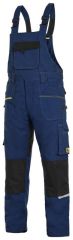 STRETCH montérkové kalhoty s laclem - tmavě modrá/černá