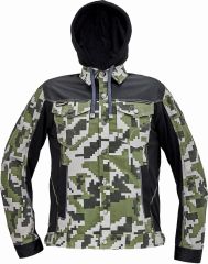 NEURUM CAMOUFLAGE bunda s kapucí tmavě olivová